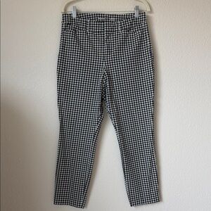 Old Navy Pixie Skinny Pants High Rise Gingham Black White Size 10
